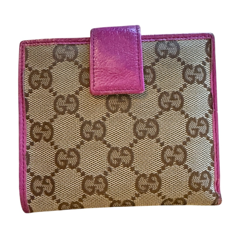 Gucci Vintage Monogram Compact Wallet with COA